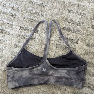 lululemon athletica Gray Tie-Dye Strappy Sports Bra